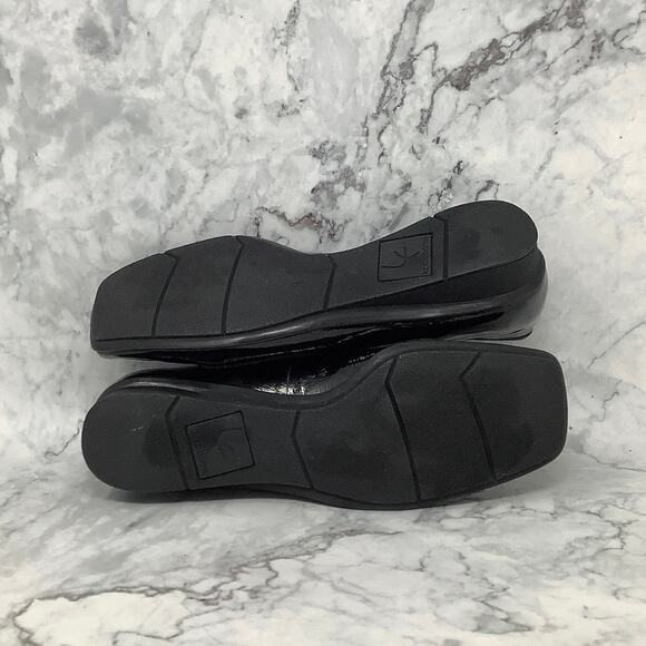 Liz Claiborne Size 8M Black Dominique Wedge Loafers Leather Square Toe OS11-5 - Picture 5 of 7